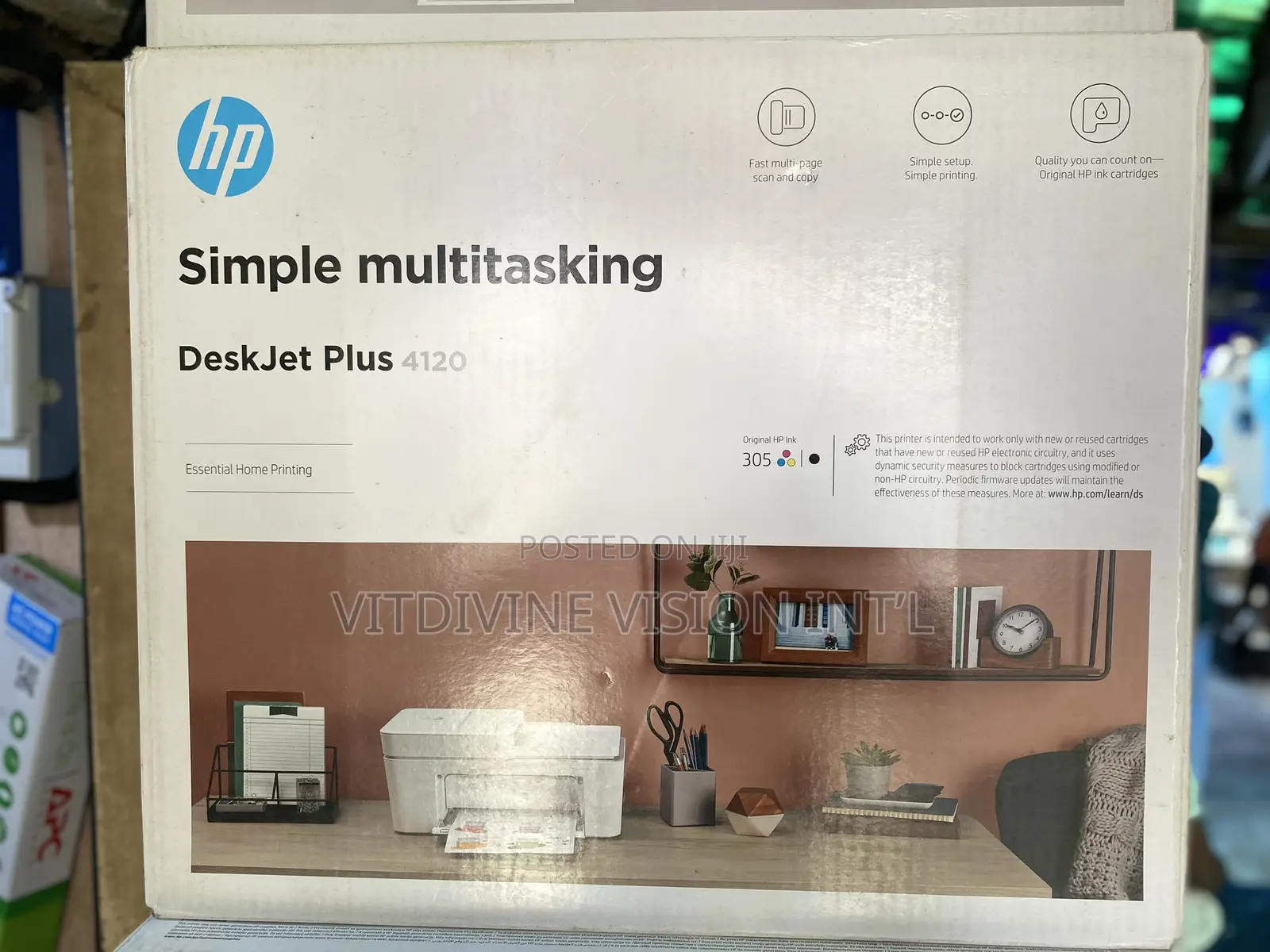 HP Deskjet Plus 4120 All-in-One Printer 3xv14b -305 Ink
