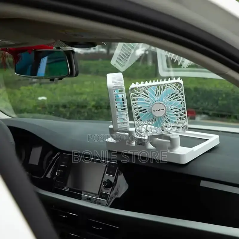 Double Head Solar Car Fan / Foldable Desktop Fan