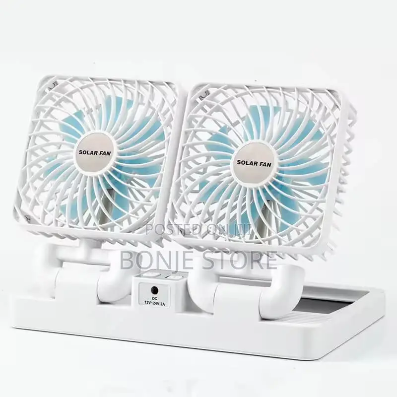 Double Head Solar Car Fan / Foldable Desktop Fan