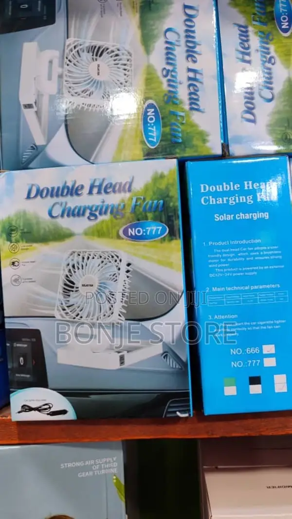 Double Head Solar Car Fan / Foldable Desktop Fan