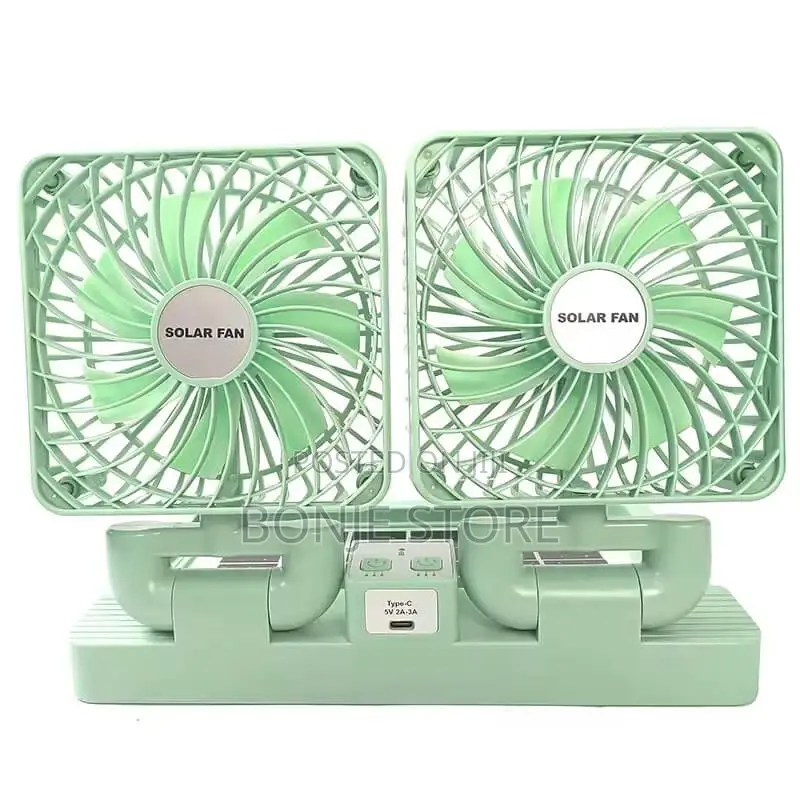 Double Head Solar Car Fan / Foldable Desktop Fan