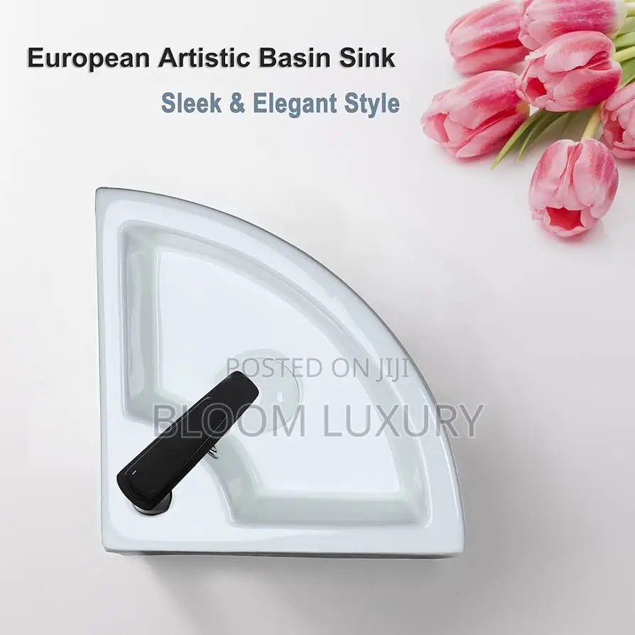 Wall Hung Ceramic Corner Bathroom Sink