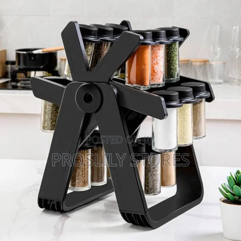 Rotating Spice Rack Revolving Spice Rack Organizer -18 Jars