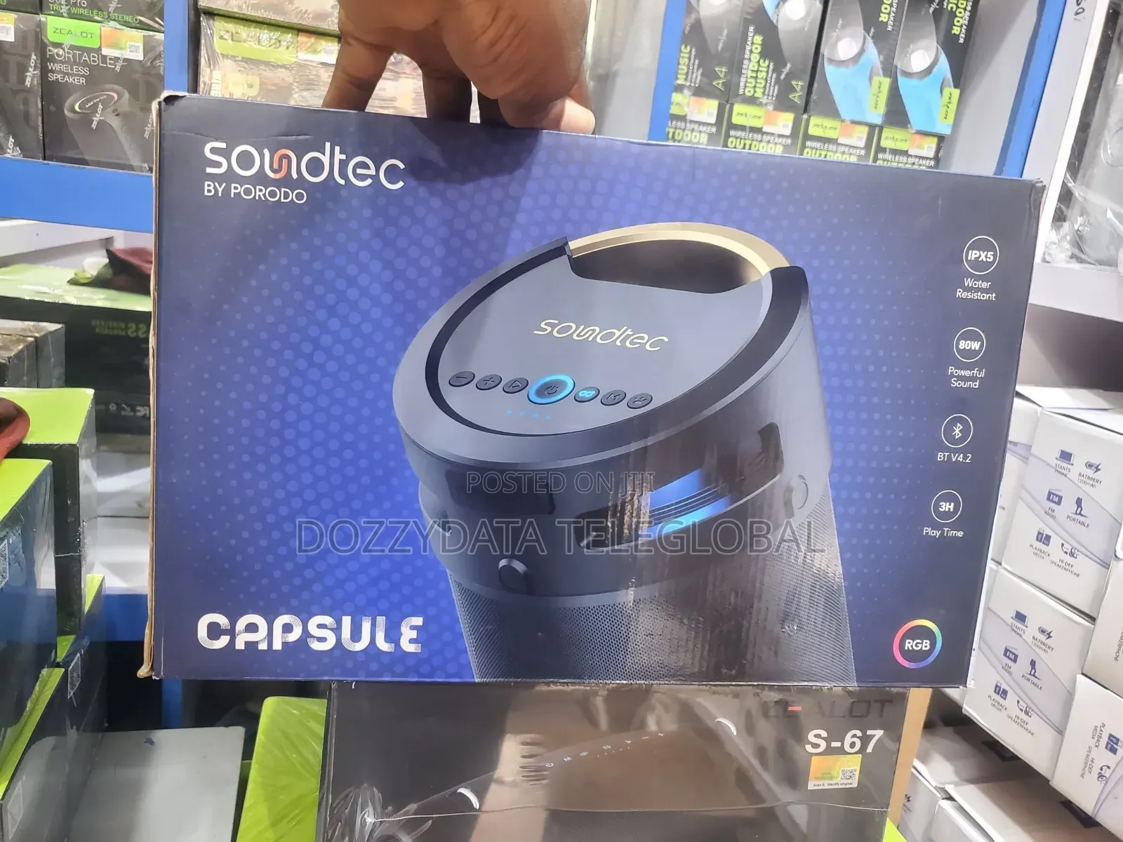 Porodo Soundtec Capsule Speaker 80W Powerful Sound