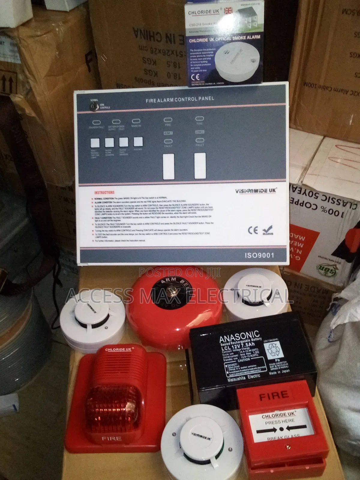 ( C Tec) 2 Zone (4 Zone Fire Alarm Panel . Smoke Detector ?
