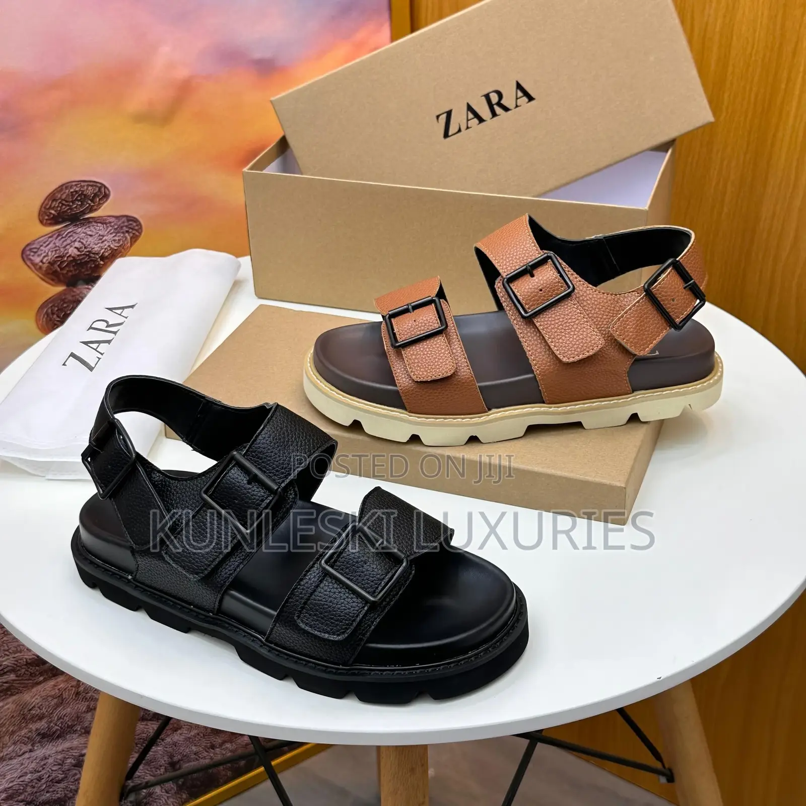 Original Zara Men Leather Sandals
