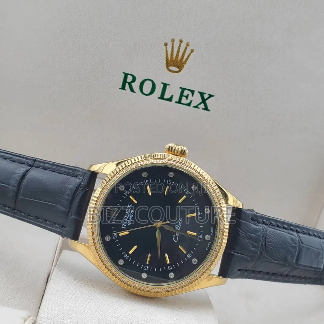 Original Rolex Swiss Made Blue Dail Blue Leather Strap Watch