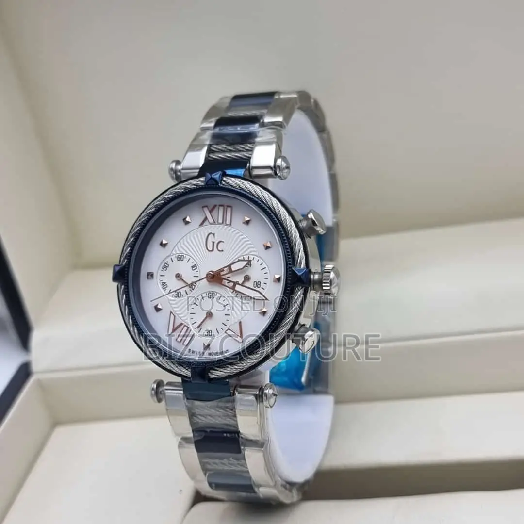 Original Gc Lady Chronograph Silver Chain Watch Is Available