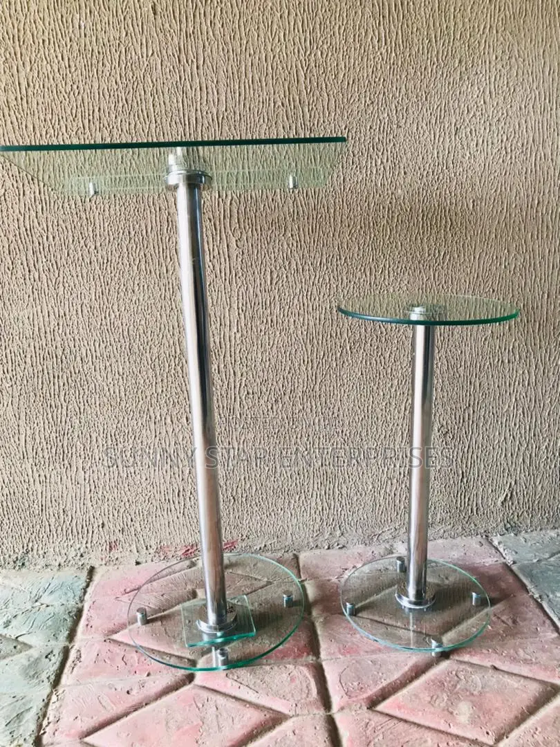 High Quality Thick Glass Single Pole Pulpit For Church
