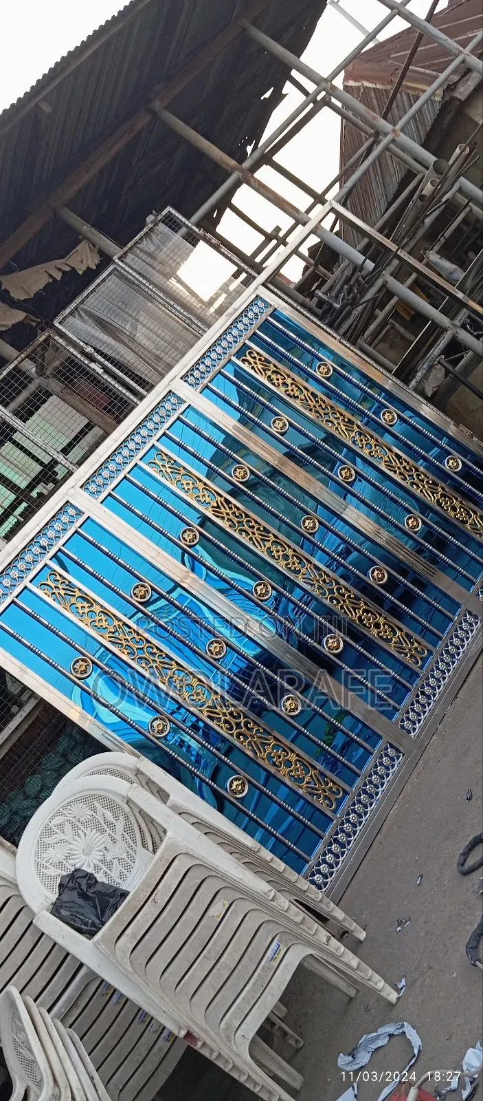 Gold and Blue Stainless Steel Gate 009