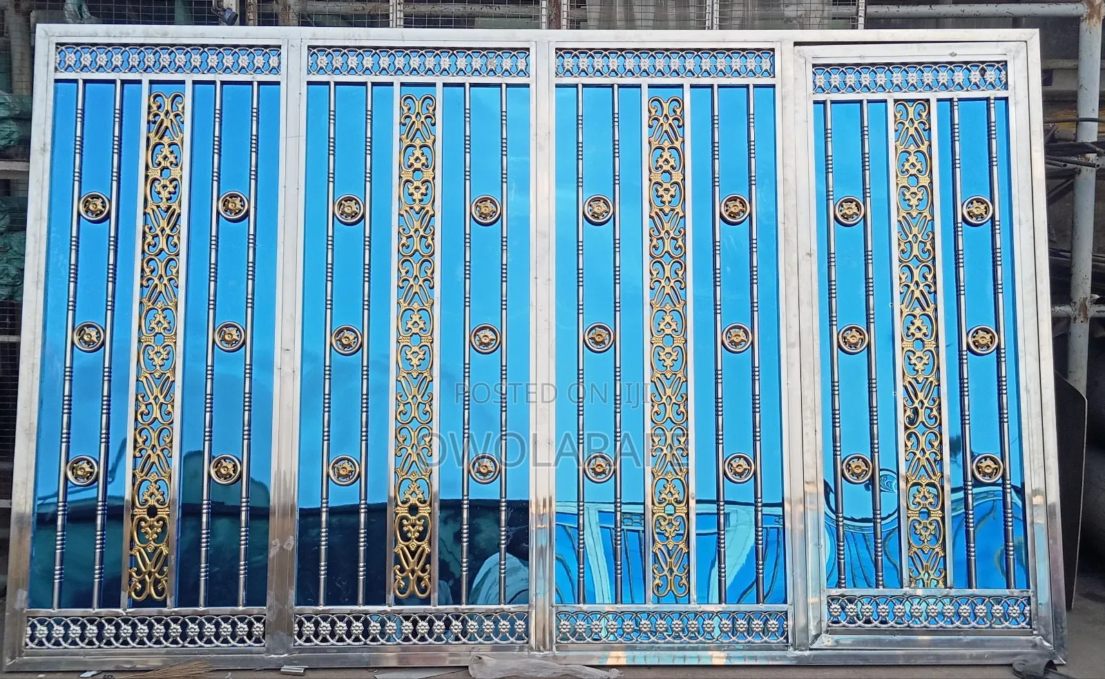 Gold and Blue Stainless Steel Gate 009