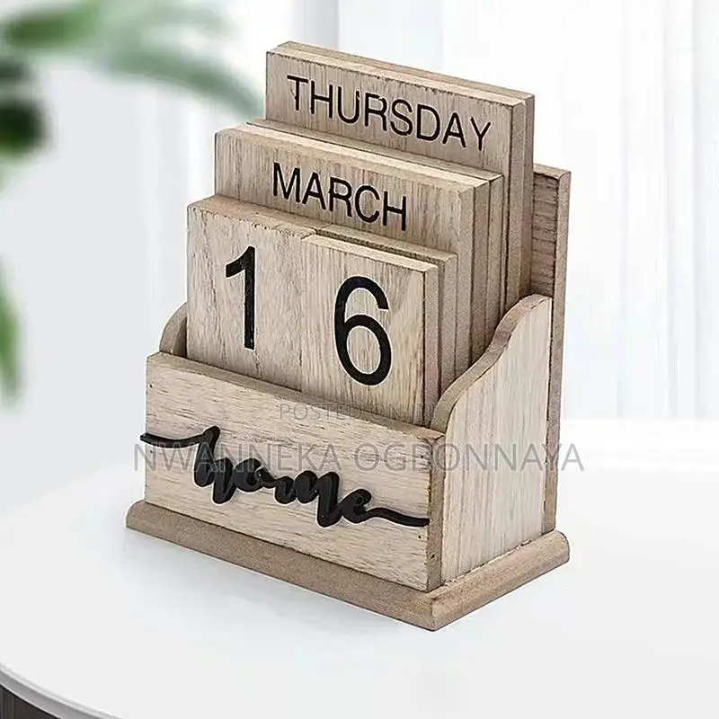Wooden Retro Perpetual Calendar Rustic Calendar