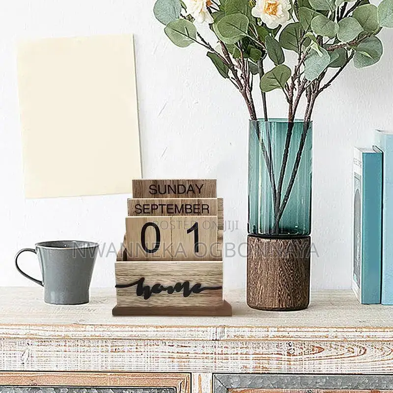 Wooden Retro Perpetual Calendar Rustic Calendar