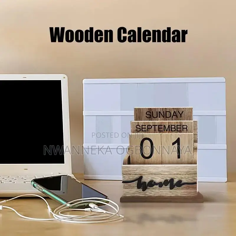 Wooden Retro Perpetual Calendar Rustic Calendar