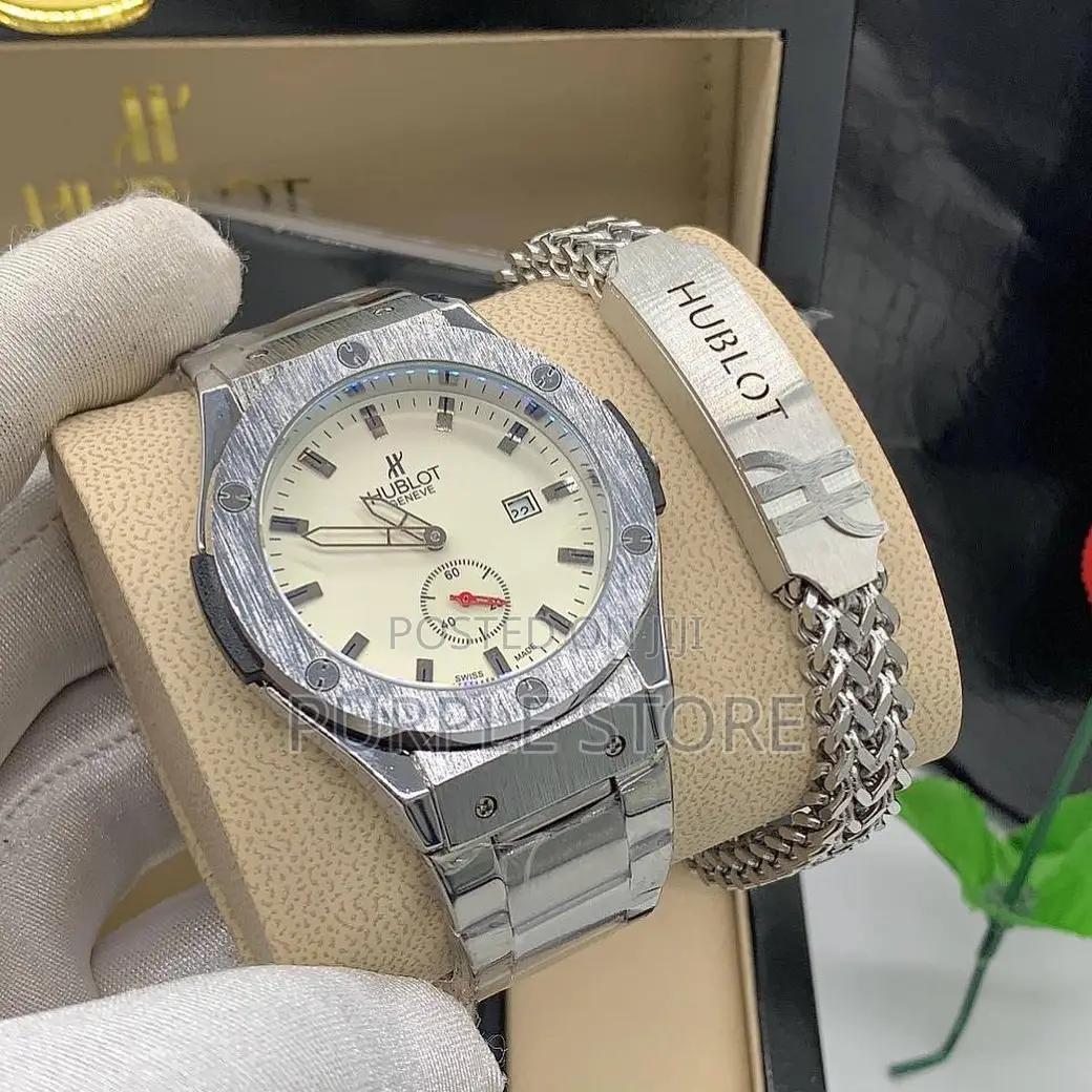 Hublot Wristwatch and Bracelet Set Silver