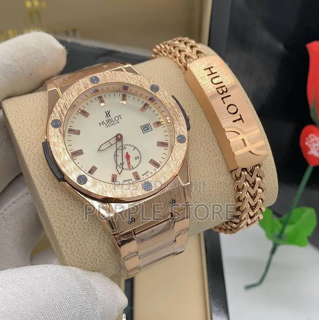 Hublot Wristwatch* and Bracelet* Set* Rosegold