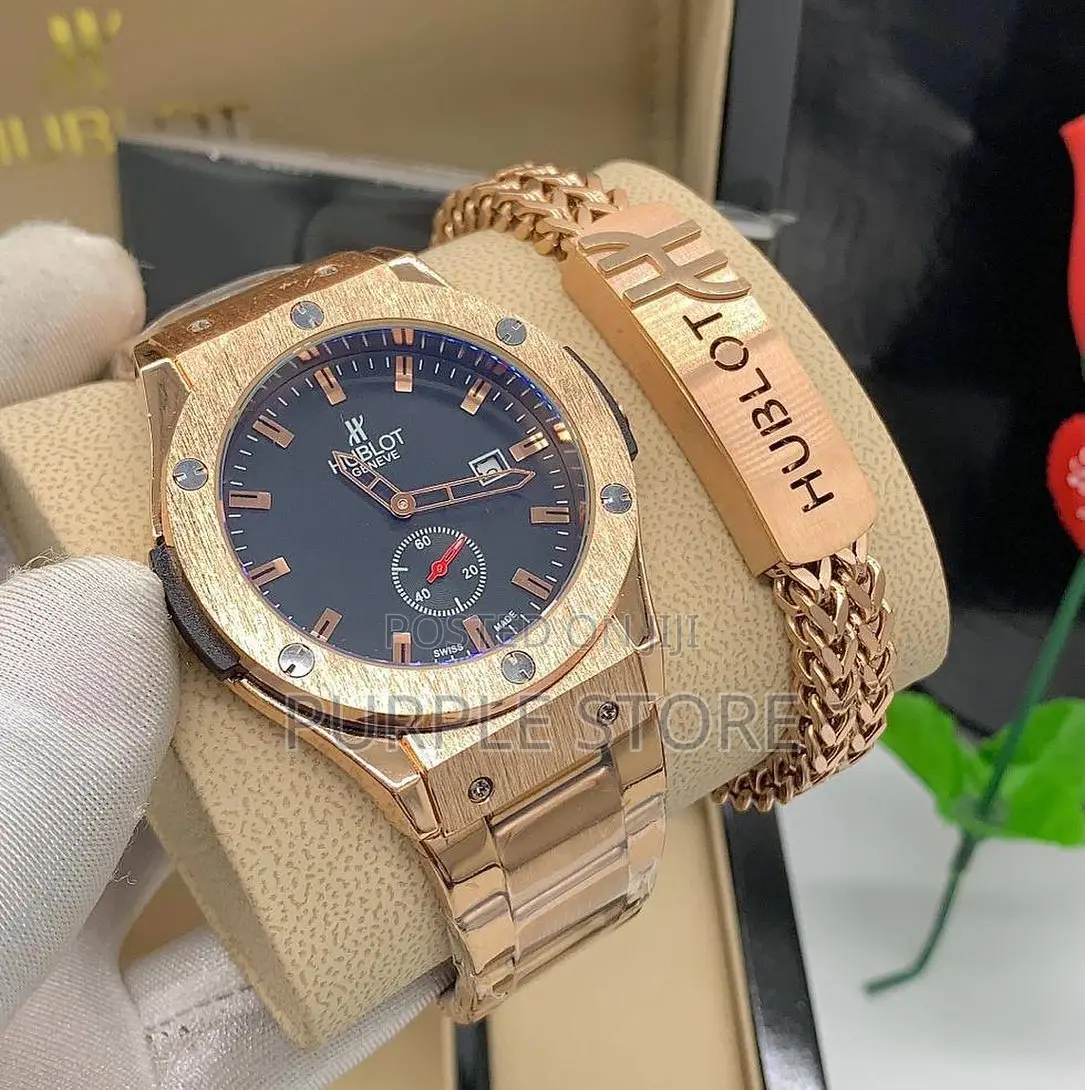 Hublot Wristwatch* and Bracelet* Set* Rosegold