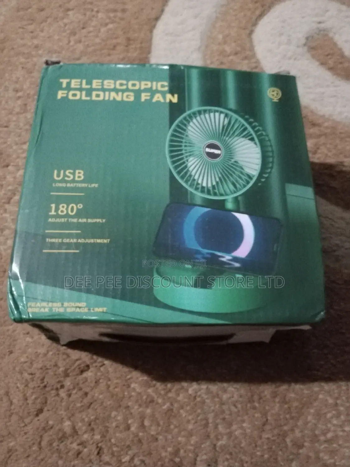 Desktop Rechargeable USB Fan Adjustable Portable Fan 3 Speed