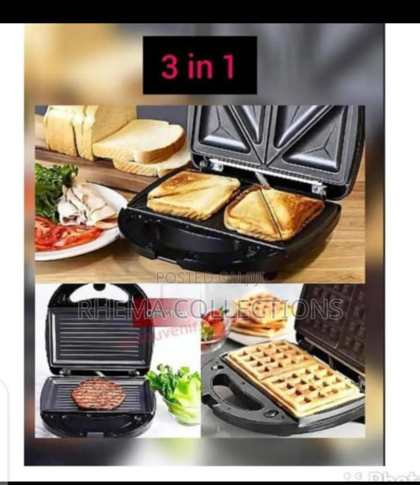 3in1 Sandwich,Waffle,Panini Toaster Breakfast Maker
