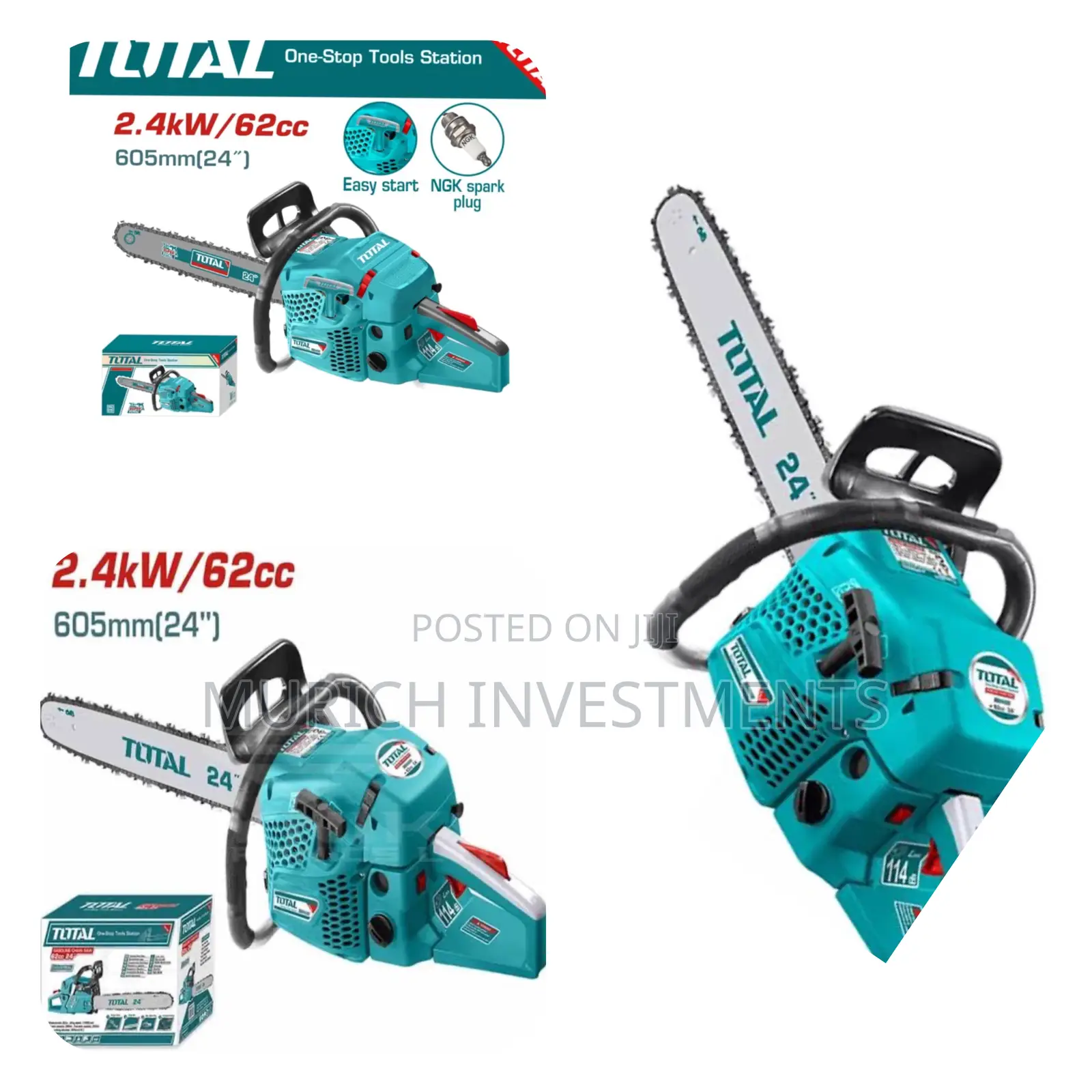 Total Chainsaw 62cc 24′′