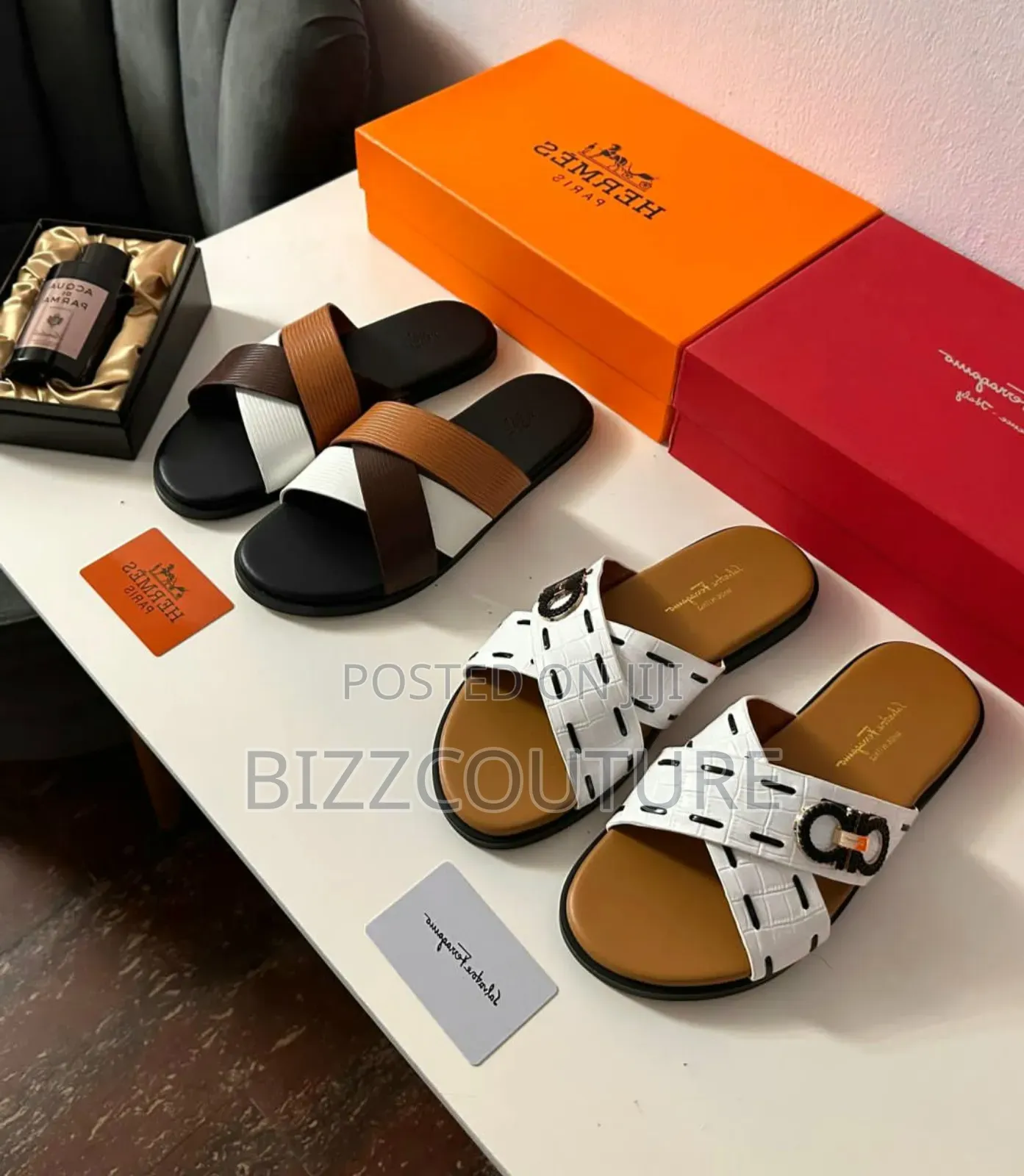 Original Hermes Leather Slippers Available in Store