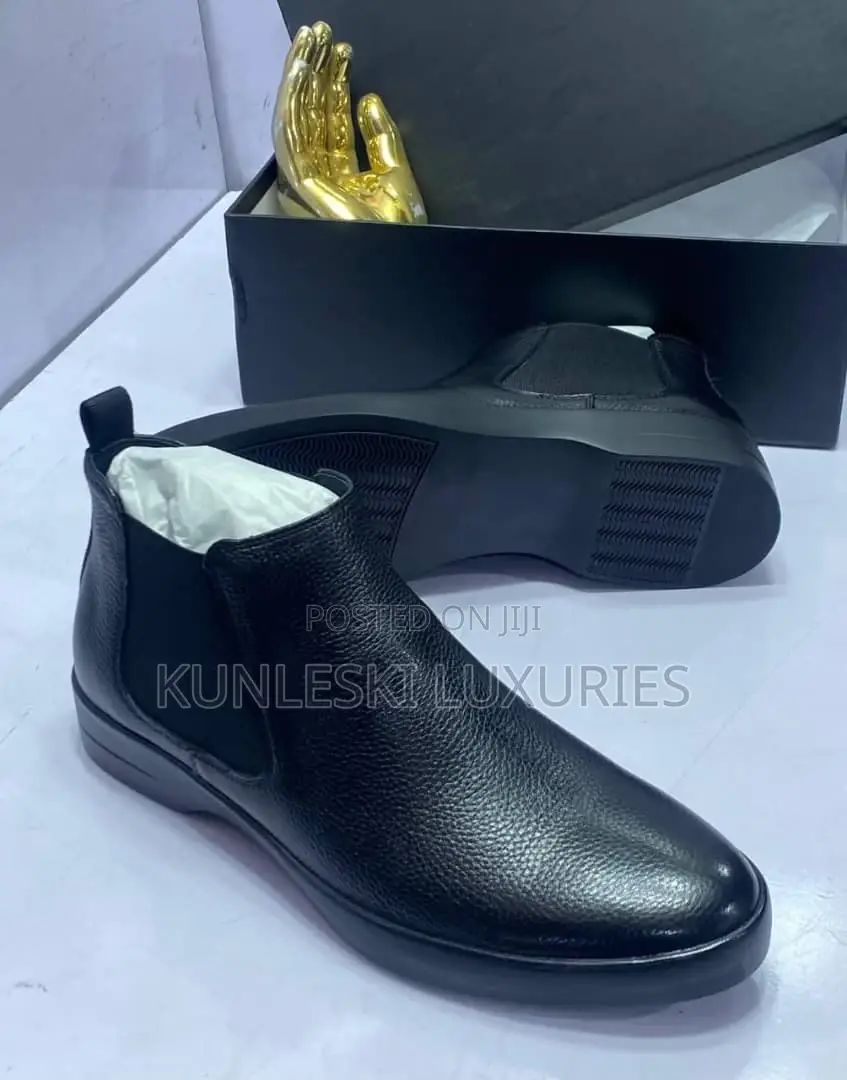 Original Prada Men Ankle Leather Shoes
