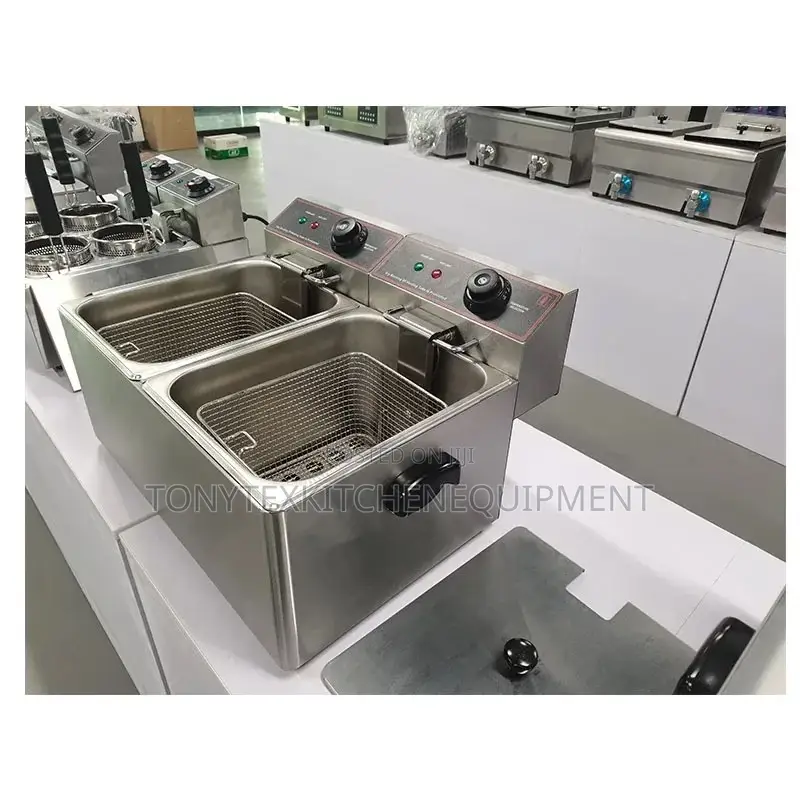 Commercial Electric Two Basket Deep Fryer With Tap