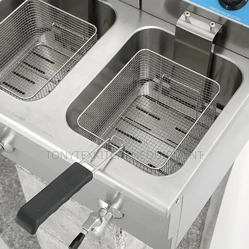 Commercial Electric Two Basket Deep Fryer With Tap