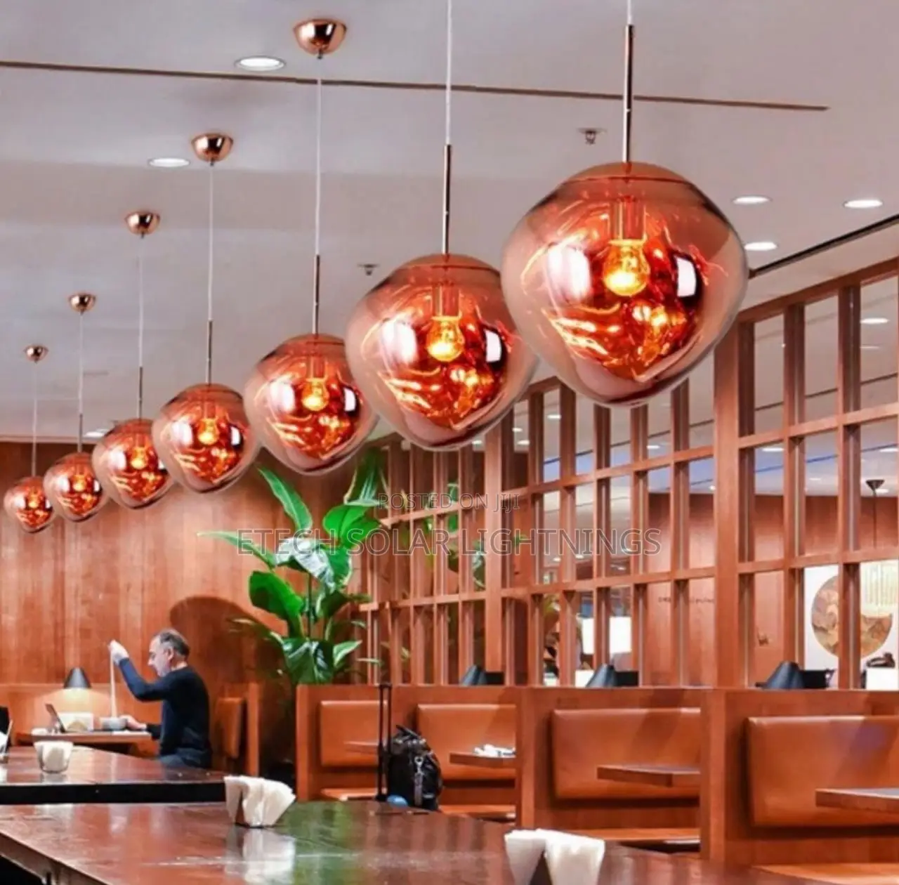Modern Lava Gold Glass Single Dropping Chandelier Light