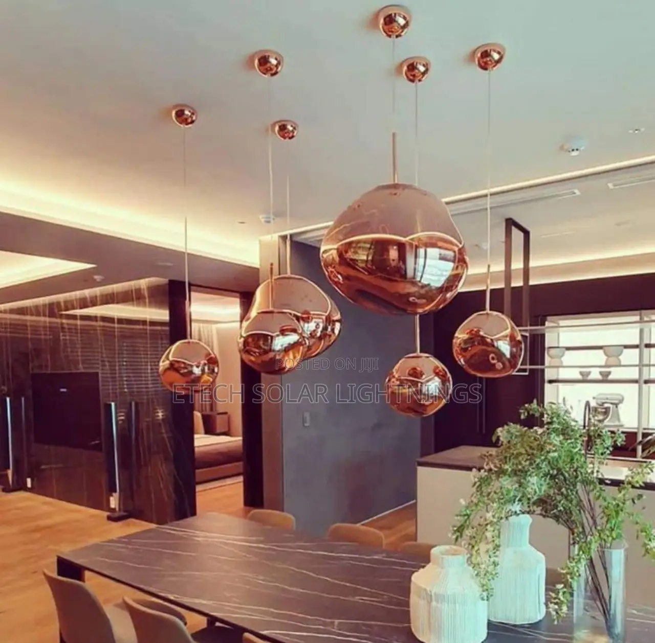 Modern Lava Gold Glass Single Dropping Chandelier Light