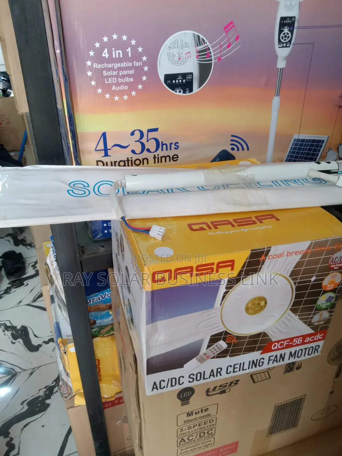 Qasa 56inches Solar Fan White