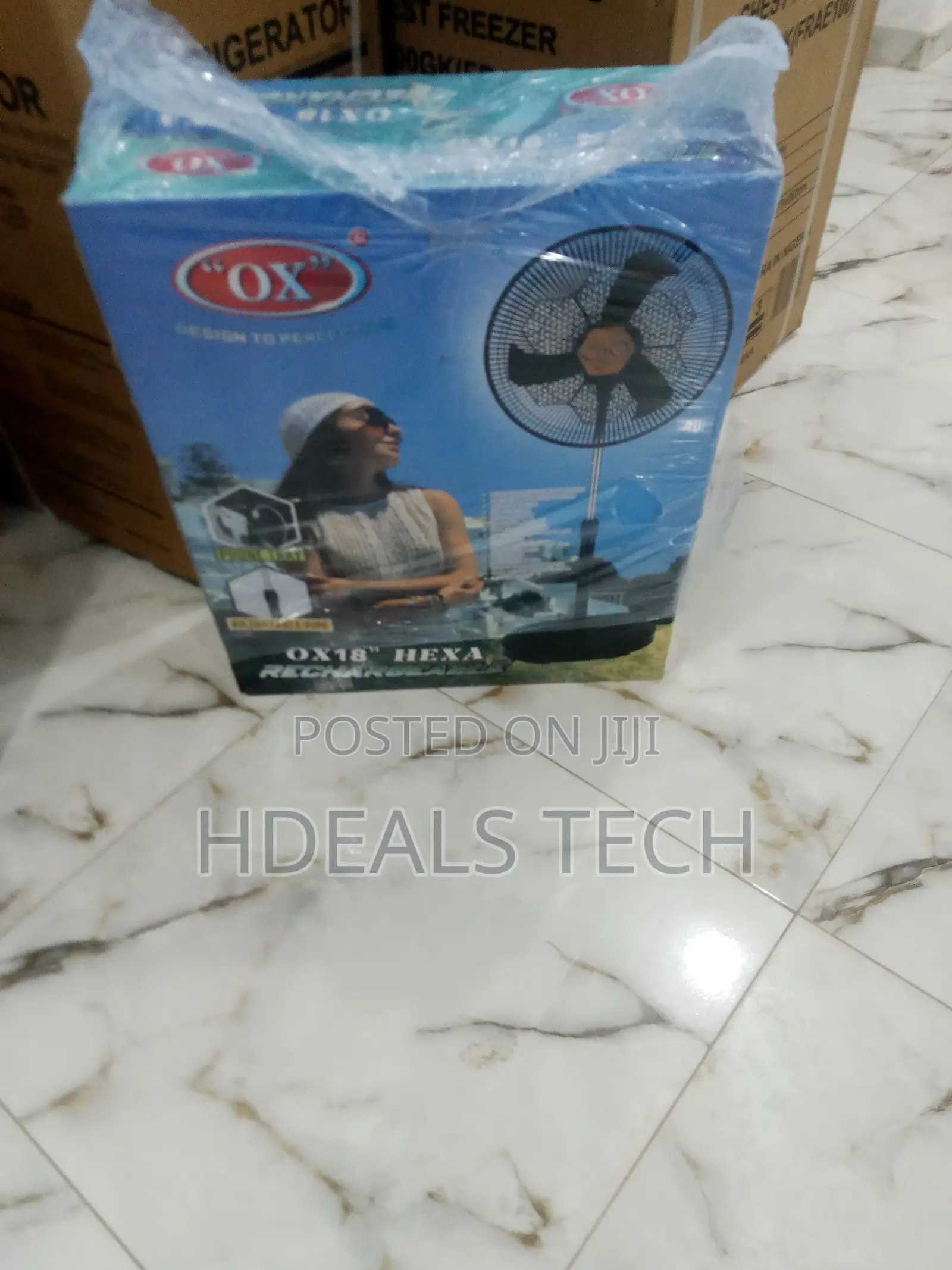 Super Quality 18 Inches OX Hexa Standing Fan-Rechargeable