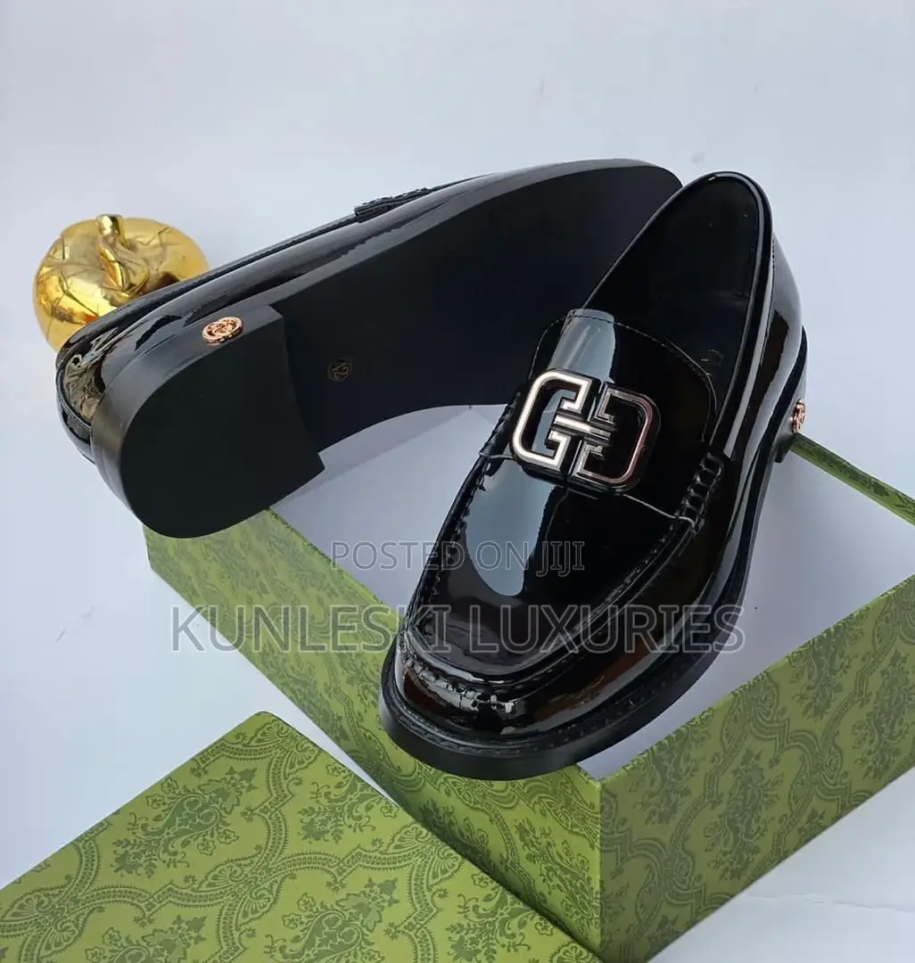 Original Gucci Men Black Loafers Shoe