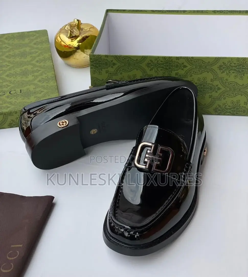Original Gucci Men Black Loafers Shoe