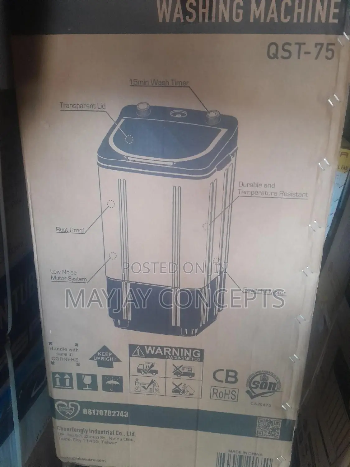 Qasa 7.5kg Single Tub Washing Machine-Low Power Consumption