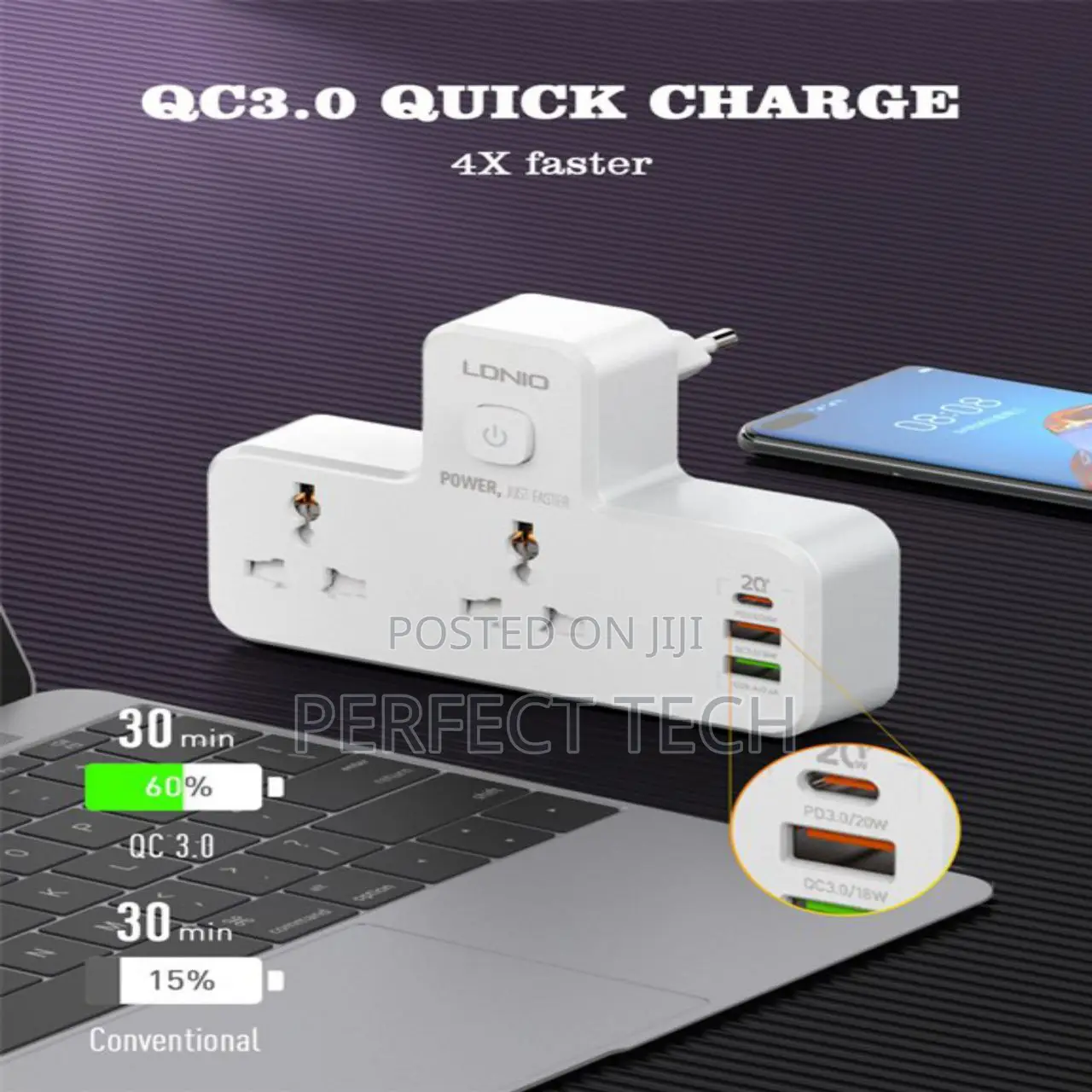 Ldnio 2 AC Outlets Portable Extension Power Socket SC2311
