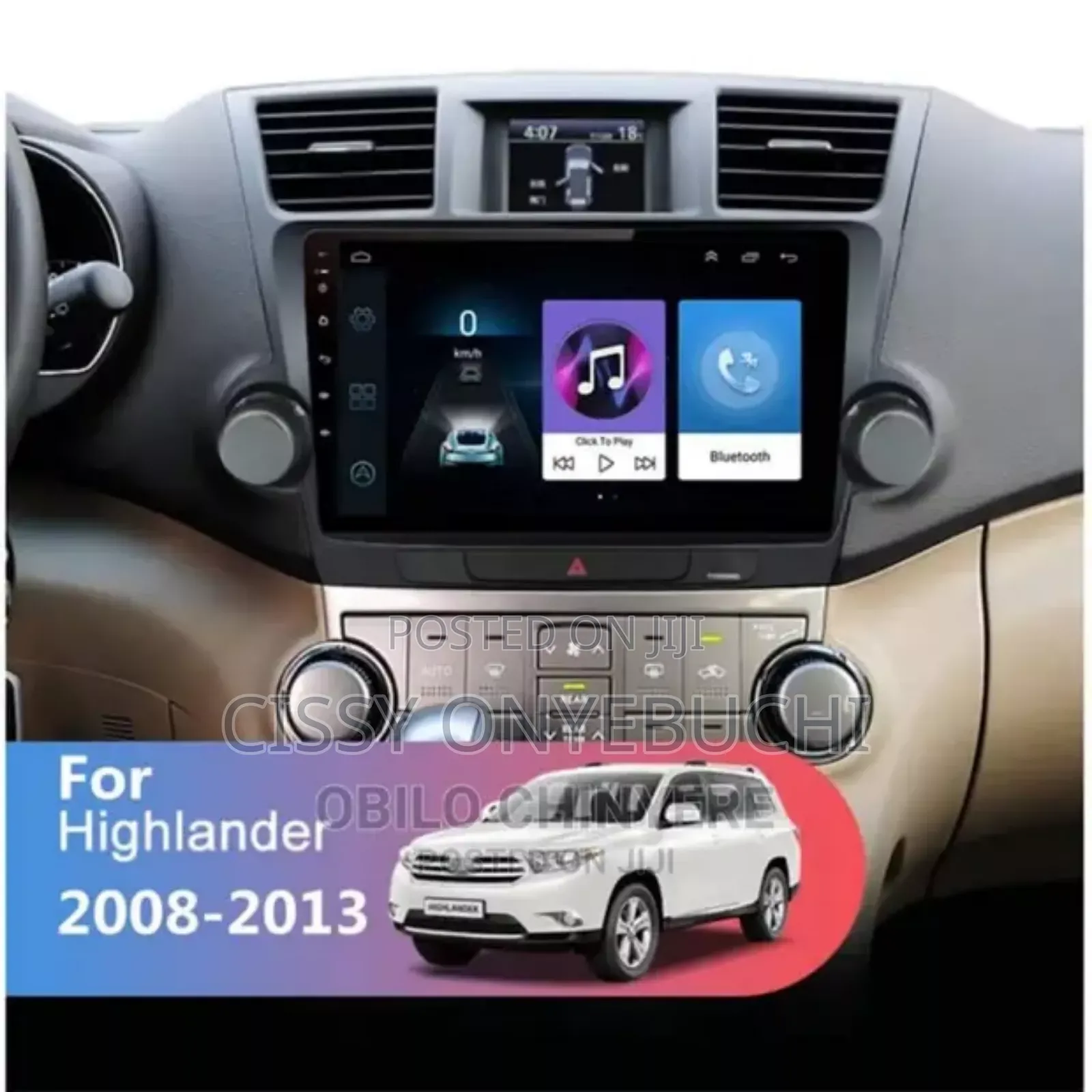 Toyota Highlander 2008-2013 Android Player + Reverse Camera