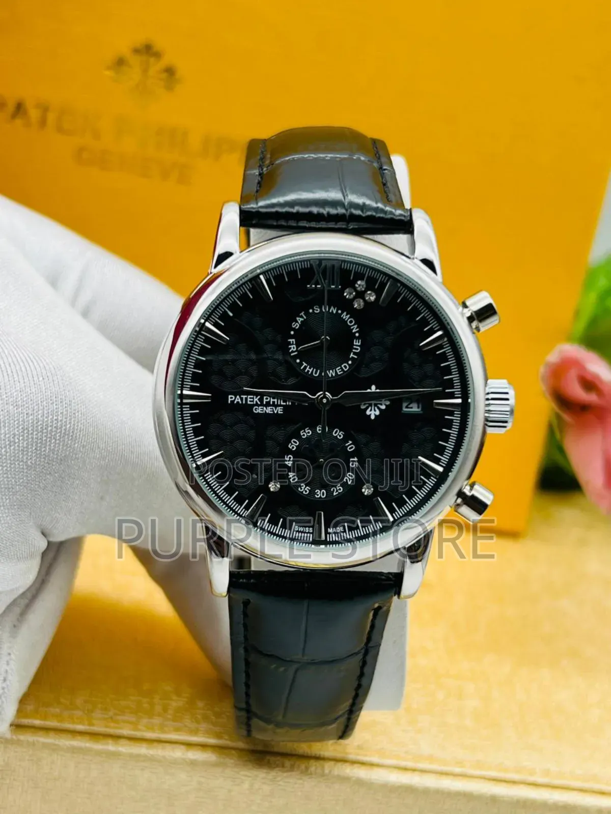Patek Philippe Chronograph Leather Watch