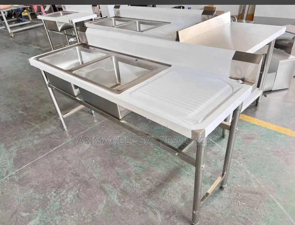 High Quality Double Bowls Commercial Kitchen Sink With Side