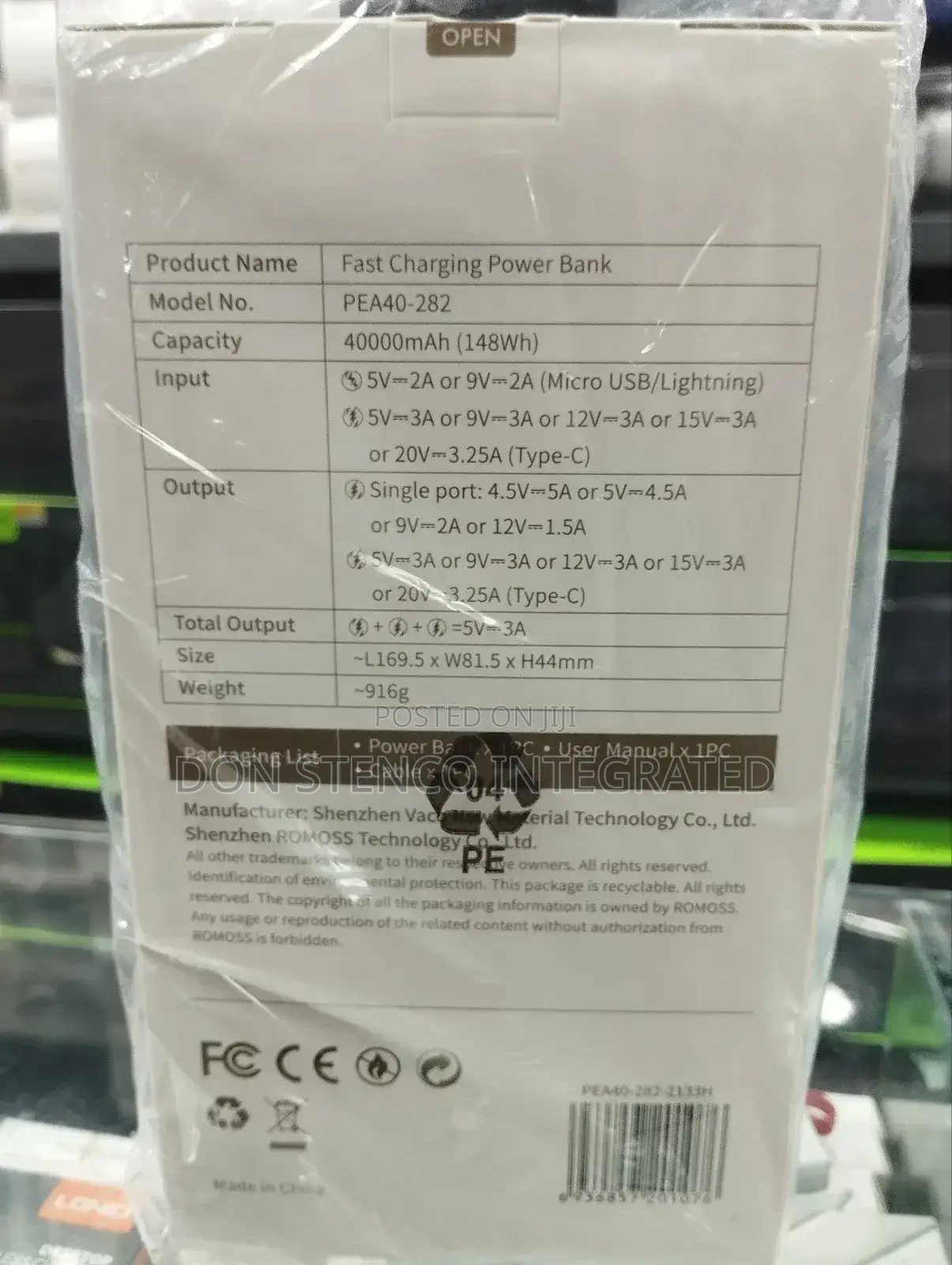 Romoss Pea40 PRO Fast Charging Power Bank 40000mah