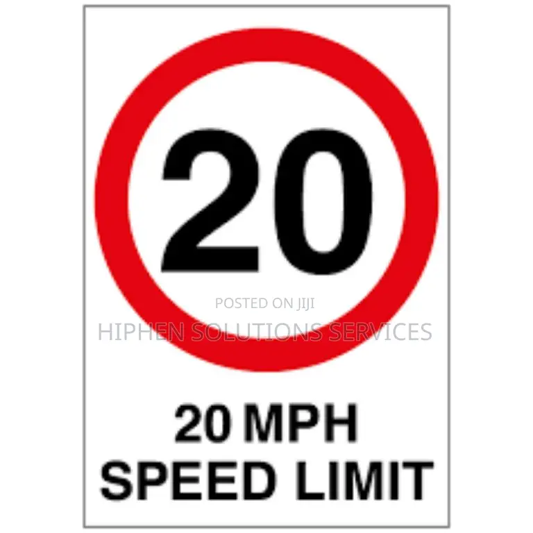 Traffic 20 KPH Speed Limit Sign