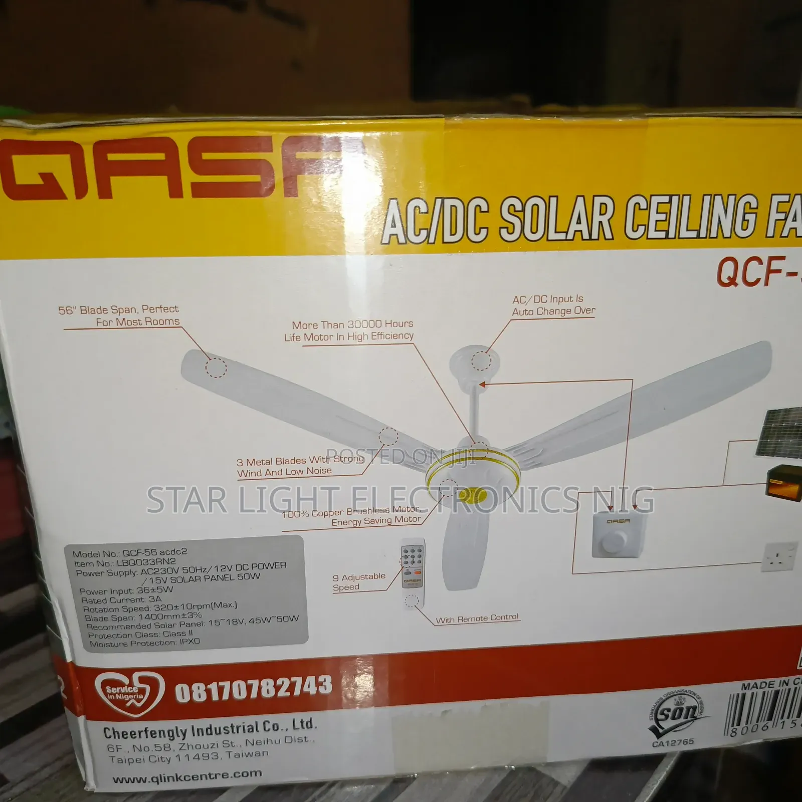 Solar Fan With Remote Control