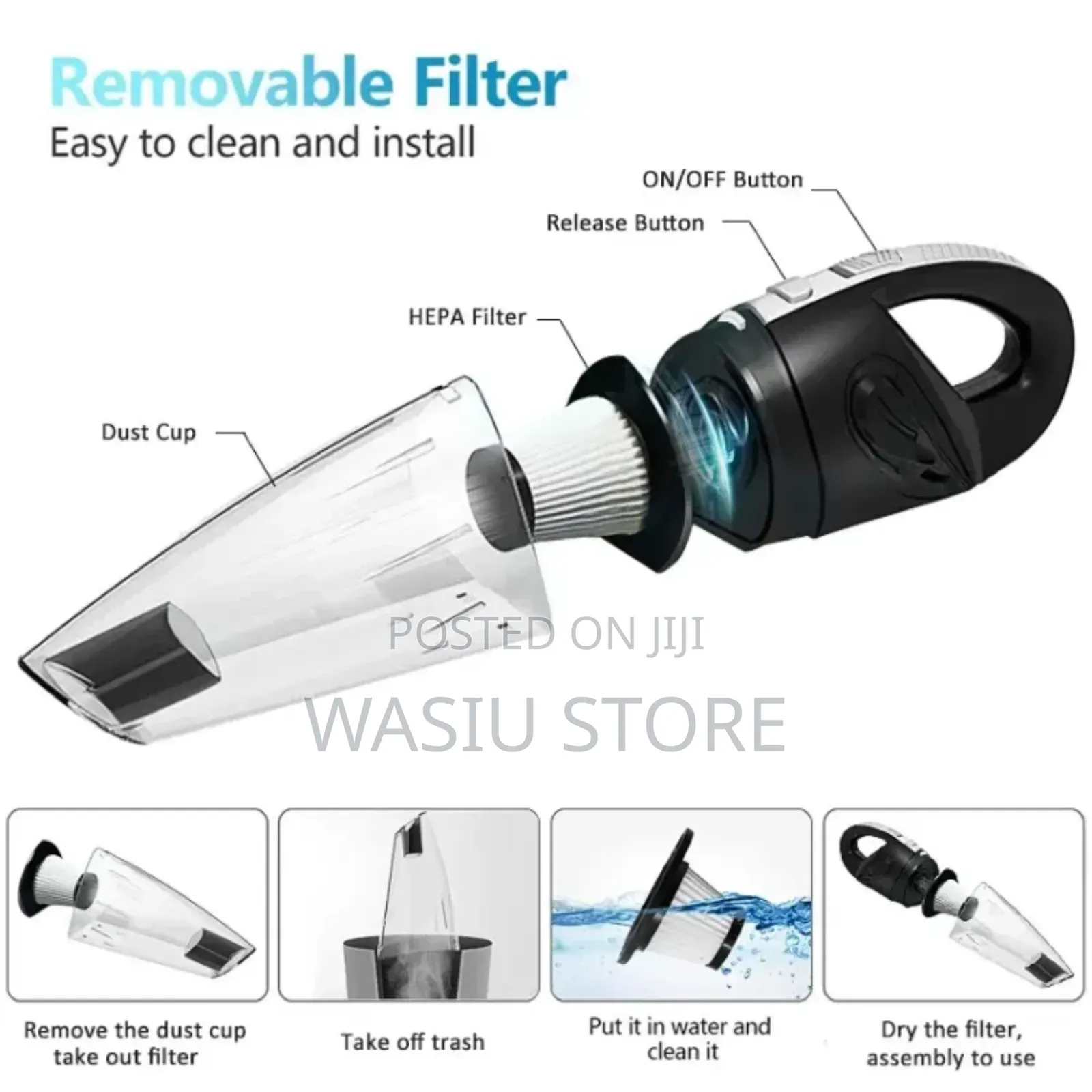 Handheld Cordless Wet Dry Car/Home Vacuum Cleaner