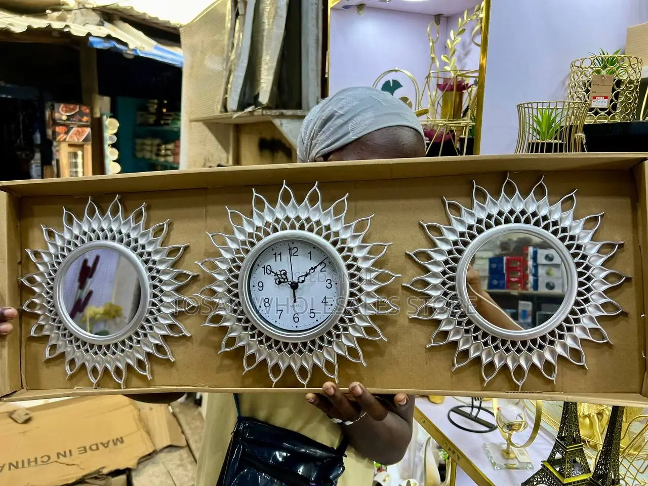 Mirror Clock 3-Piece Set