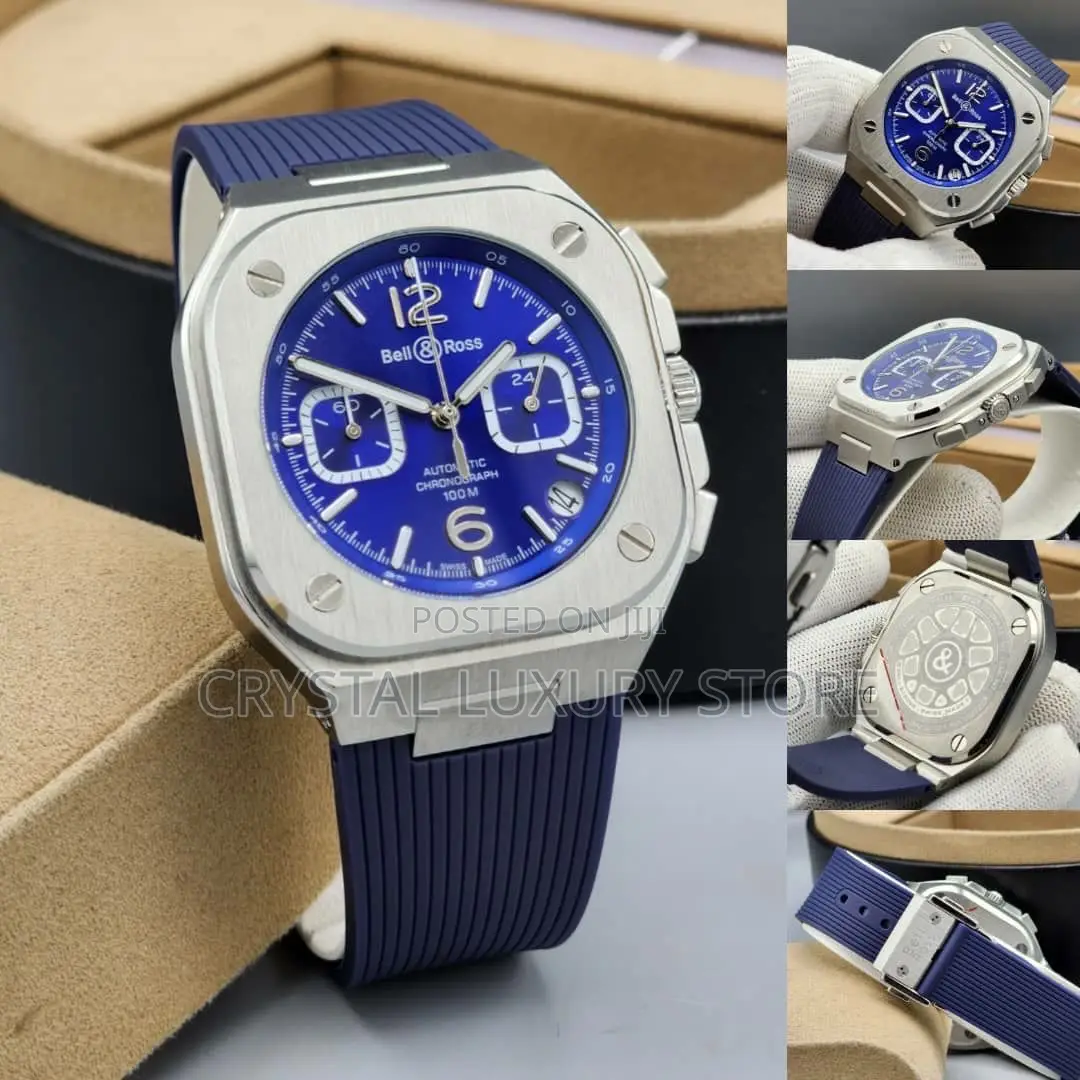 Bell Ross Quality Luxury Men Rubber Strap Wristwatch