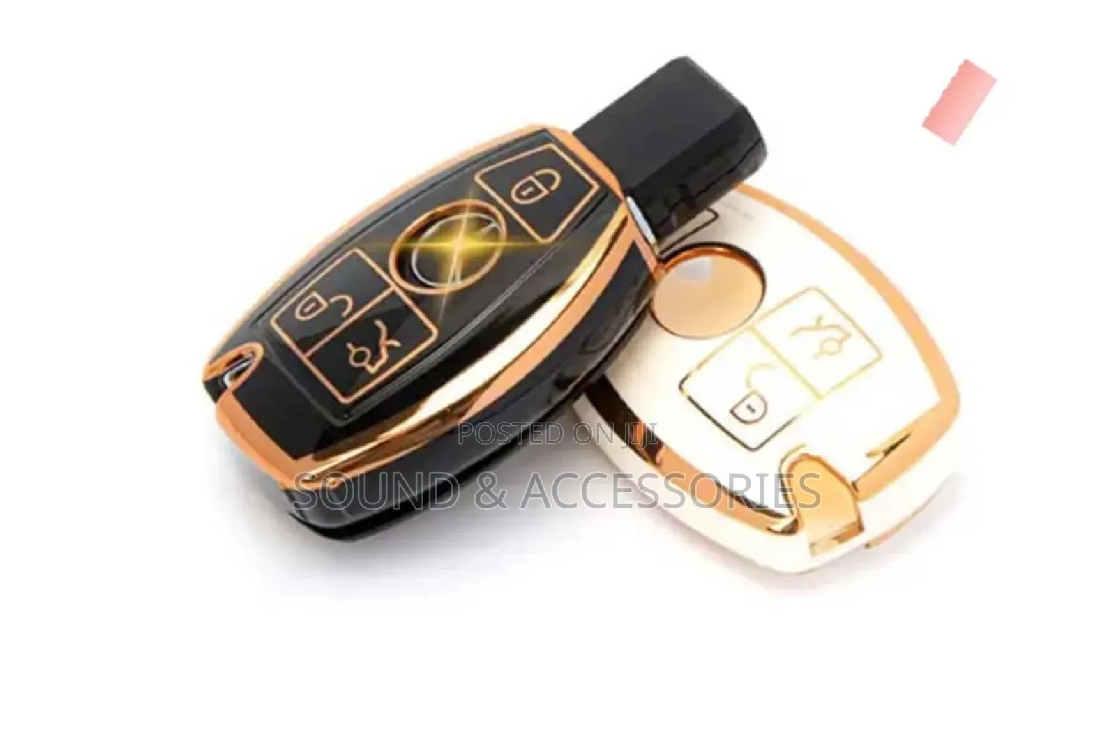 Mercedes Benz GLK 3 Buttons Black Gold Tpu Key Cover