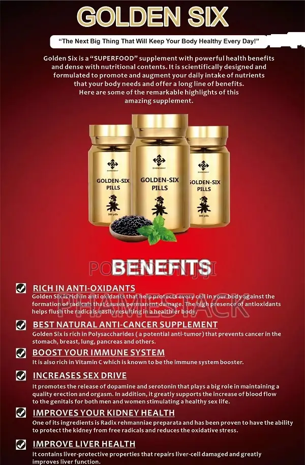 Shineway Golden Six Cupsule to Boost All Body Organs