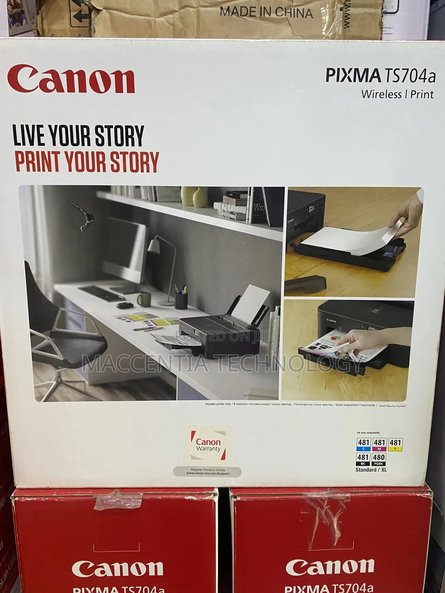 Canon Pixma Ts704 Wireless Photo Cd Id Card A4 Paper Print