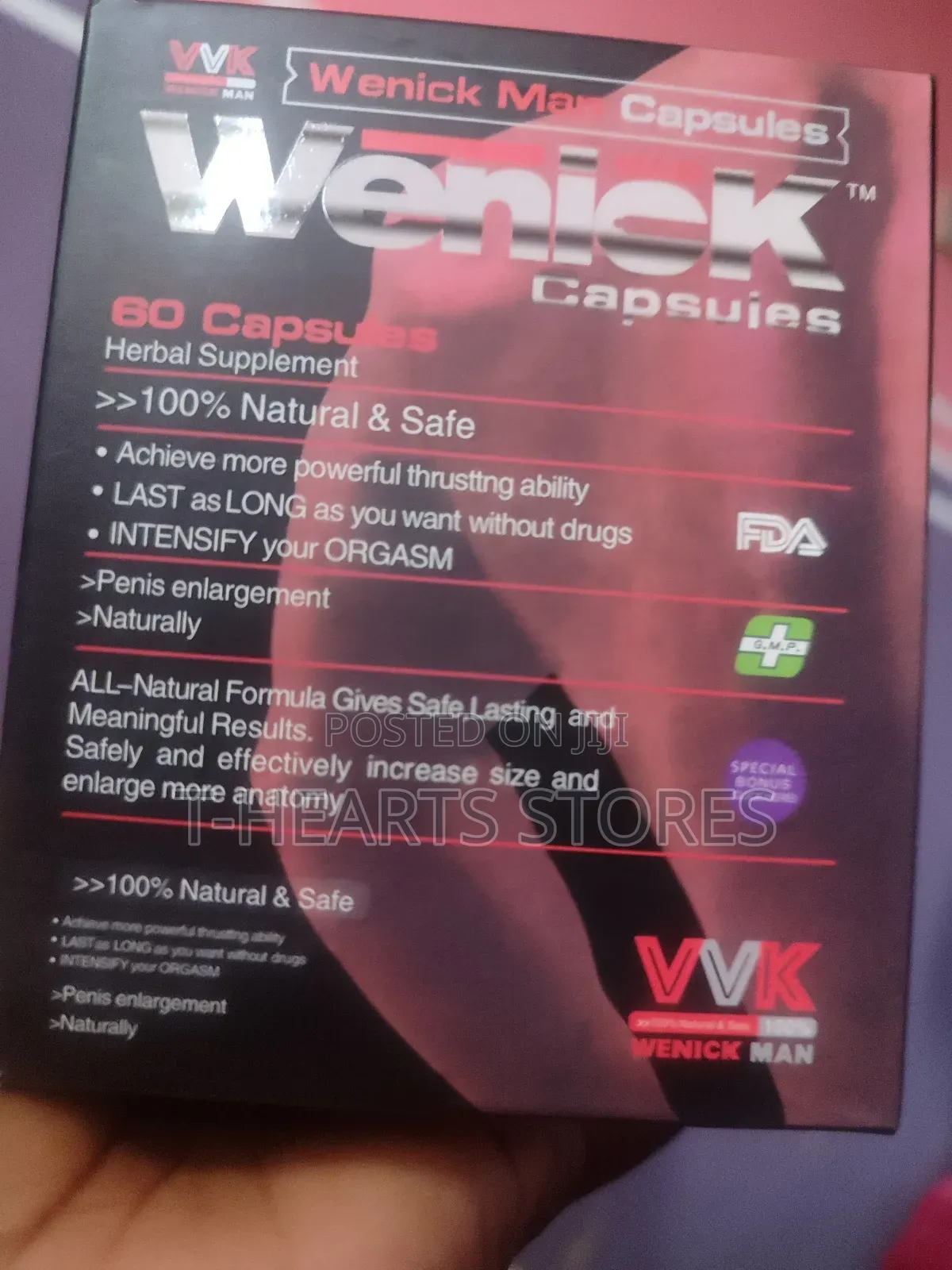 Wenick Man Herbal Libido Booster Supplement for Men-60 Caps