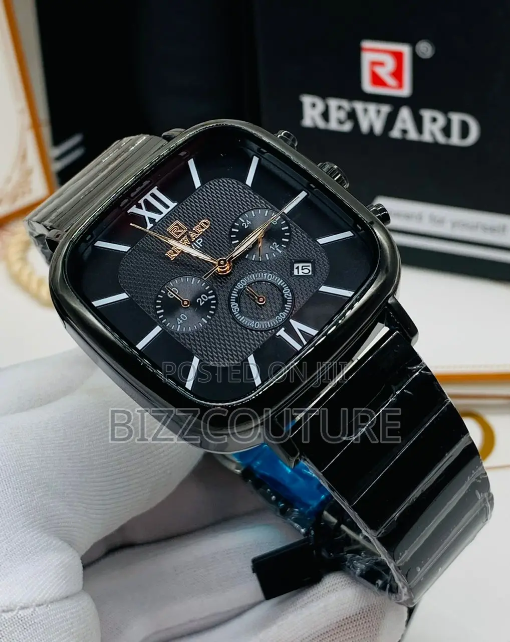 Original Rewardvip Chronograph Black Chain Watch in Store